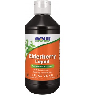 NOW Supplements, Elderberry Liquid 500 mg, 10:1 Concentrate, 8-Ounce