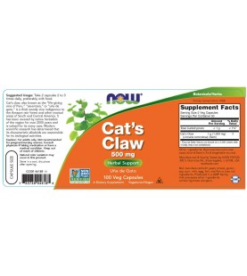 NOW Supplements, Cat's Claw 500 mg, 100 Veg Capsules