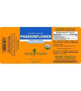 Herb Pharm Certified Organic Passionflower Liquid Extract - 4 Ounce