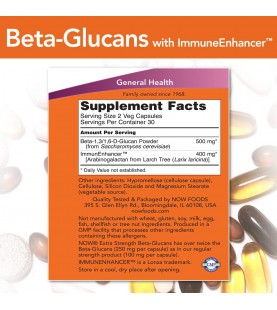 NOW Supplements, Beta-Glucans with ImmunEnhancer, 60 Veg Capsules