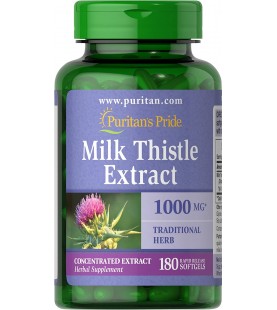 Puritans Pride Milk Thistle 4:1 Extract 1000 Mg Softgels, 180 Count