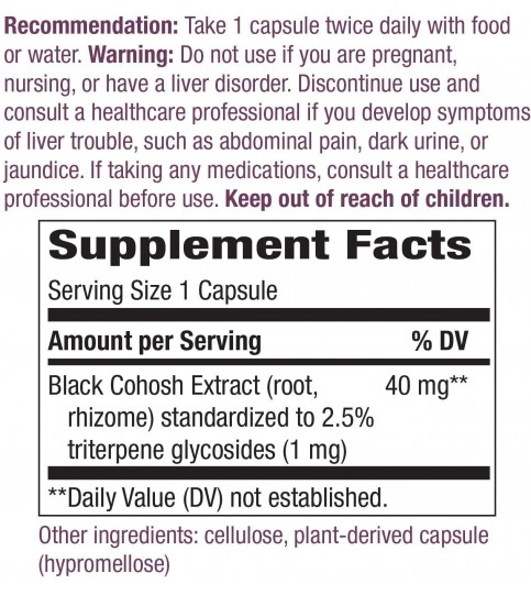 Nature's Way Standardized Black Cohosh, 120 Capsules