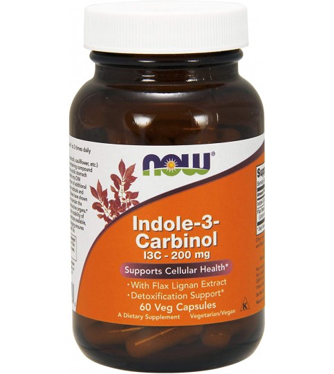 NOW Supplements, Indole-3-Carbinol 200 mg, 60 Veg Capsules