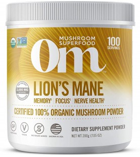 Om Organic Mushroom Nutrition Lion's Mane: 100 servings, 200 Gram