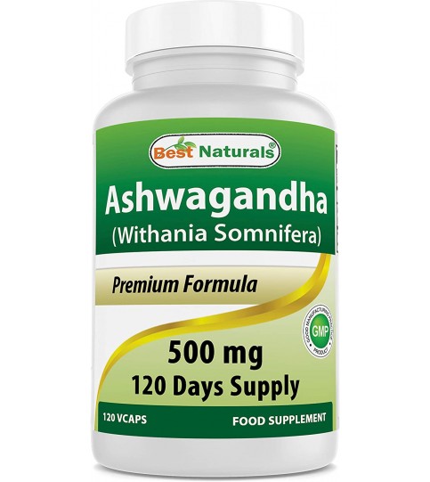 Best Naturals Ashwagandha Capsules, 500 mg, 120 Count