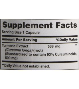 Nature's Bounty Turmeric Pills and Herbal Health Supplement, 538mg, 45 Capsules