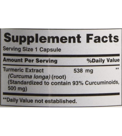 Nature's Bounty Turmeric Pills and Herbal Health Supplement, 538mg, 45 Capsules