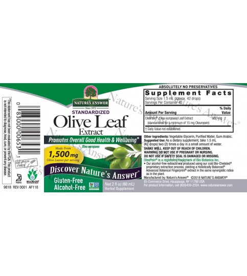 Nature's Answer Oleopein Olive Leaf, 2oz