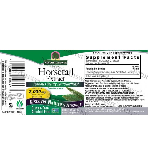 Nature's Answer Alcohol-Free Horsetail Herb Extract, 1-Ounce