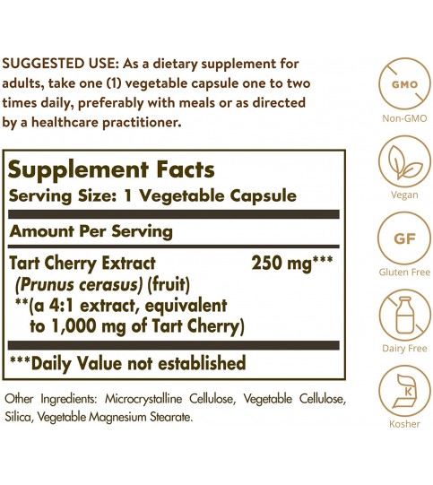 Solgar Tart Cherry 1000 mg, 90 Vegetable Capsules