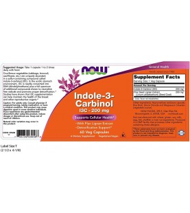 NOW Supplements, Indole-3-Carbinol 200 mg, 60 Veg Capsules