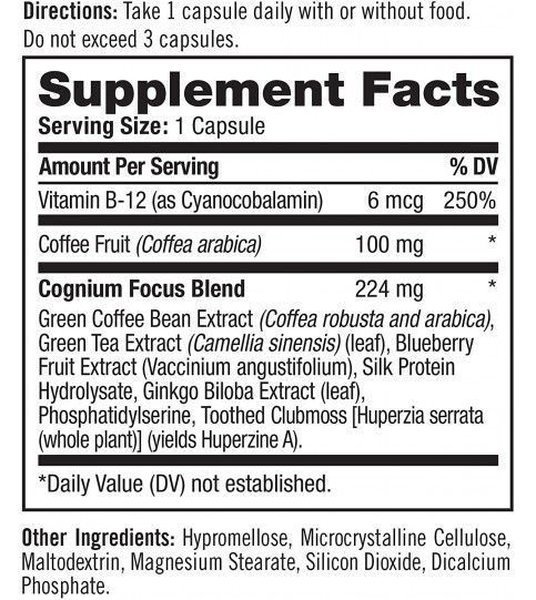 Natrol Cognium Focus, Brain Health & Focus Supplement, 60 Capsules