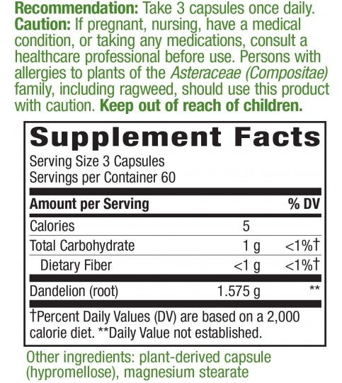 Nature's Way Dandelion Root, 1,575 mg per Serving, 180 Count