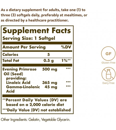 Solgar Evening Primrose Oil 500 mg, 180 Softgels