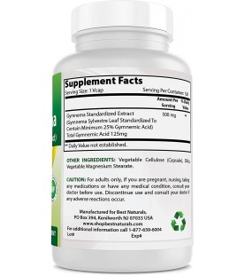 Best Naturals Gymnema Sylvestre leaf 500 mg 120 capsules