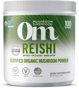 Om Organic Mushroom Superfood Powder, Reishi, 7.05 Ounce,100 Servings