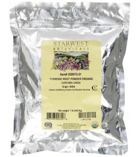 Starwest Botanicals Organic Turmeric Root Powder, 1 Pound Bulk