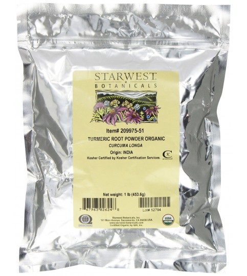 Starwest Botanicals Organic Turmeric Root Powder, 1 Pound Bulk