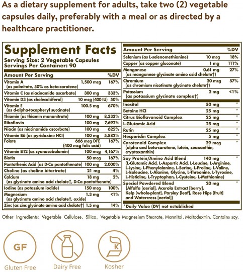 Solgar Multi II- Multivitamin & Chelated Mineral Formulation - 180 Count