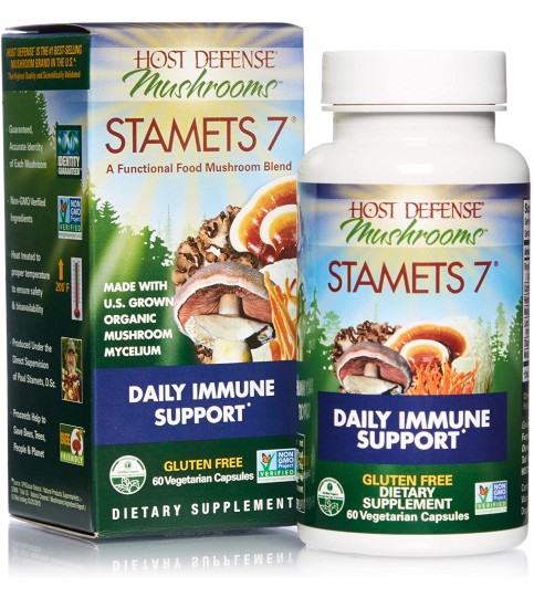 Host Defense, Stamets 7 Capsules, Daily Immune Support, 60 Capsules (30 Servings)