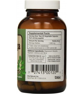 Only Natural Moringa Pure - 1000 mg - 90 Vegetarian Capsules