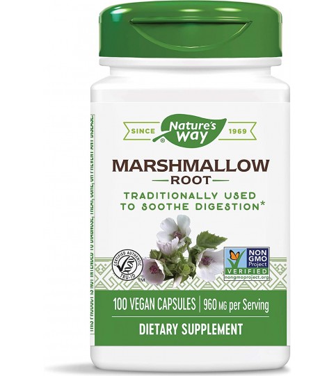 Nature's Way Premium Herbal Marshmallow Root, 960 mg, 100 Capsules