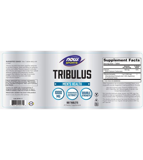 NOW Sports Nutrition, Tribulus 1000 mg,180 Tablets