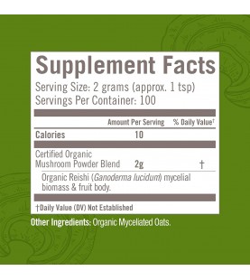 Om Organic Mushroom Superfood Powder, Reishi, 7.05 Ounce,100 Servings