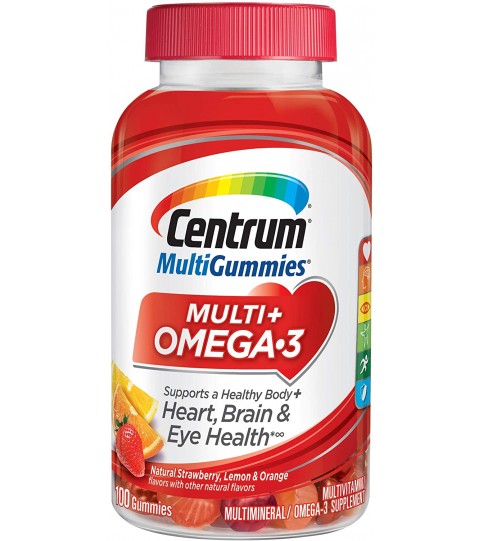 Centrum MultiGummies Omega 3 Multivitamin for Adults - 100 Count