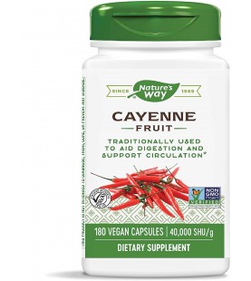 Nature's Way Cayenne 40,000 SHU Potency, 180 Vegetarian Capsules