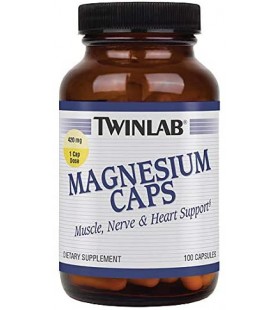 Twinlab Magnesium Capsules, 420 milligrams, 100 Capsules