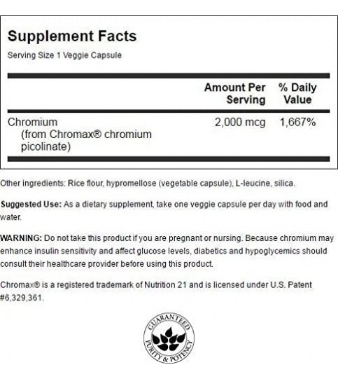 Swanson Chromax 2000 mcg 60 Veg Capsules