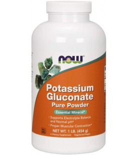 NOW Supplements, Potassium Gluconate Pure Powder 175 mg, 1-Pound