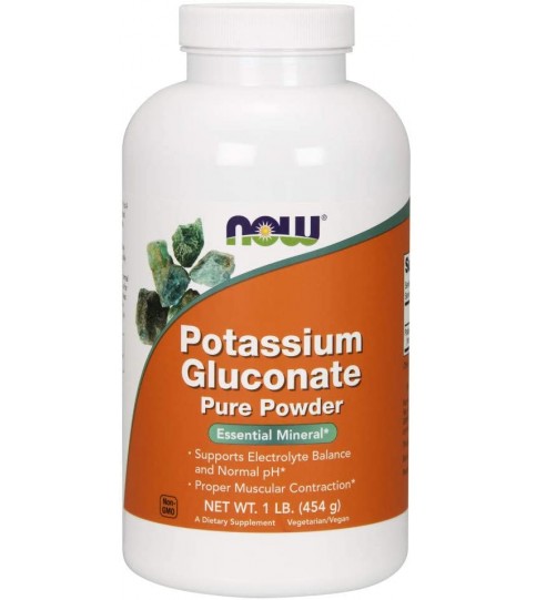 NOW Supplements, Potassium Gluconate Pure Powder 175 mg, 1-Pound