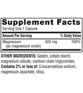 Twinlab Magnesium Capsules, 420 milligrams, 100 Capsules