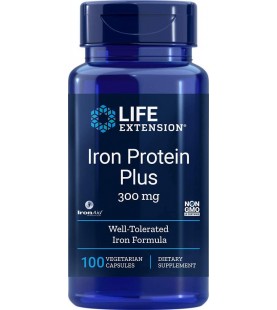 Life Extension Iron Protein Plus 300mg, 100 Capsules