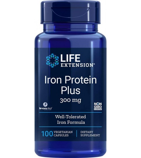 Life Extension Iron Protein Plus 300mg, 100 Capsules