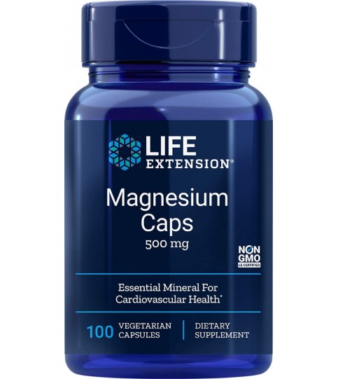 Life Extension Magnesium 500mg, 100 Vegetarian Capsules