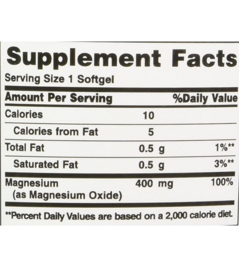 Nature's Bounty Magnesium 400 mg, 75 Softgels