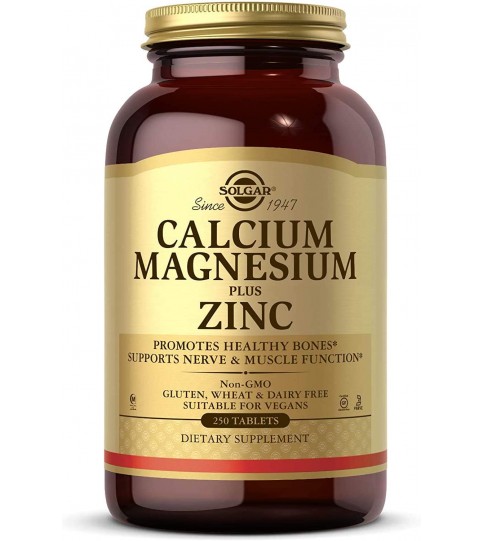 Solgar Calcium Magnesium Plus Zinc, 250 Tablets