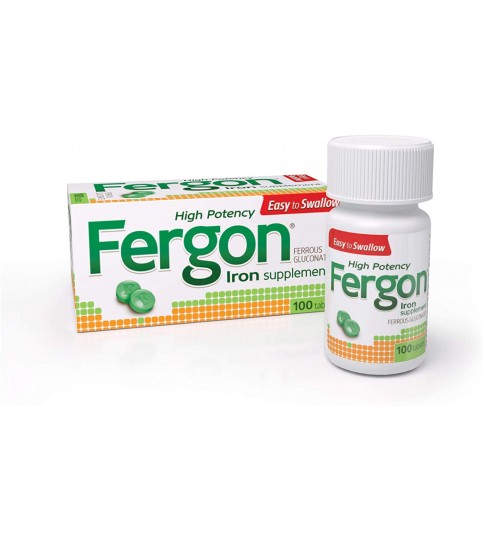 Fergon High Potency Iron, 27 mg Iron, 100 Tablets