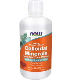 NOW Supplements, Colloidal Minerals Liquid, Plant Derived, Rasberry, 32-Ounce