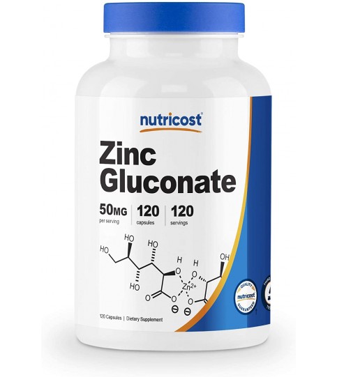 Nutricost Zinc Gluconate 120 Veggie Capsules (50mg)