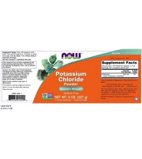 NOW Supplements, Potassium Chloride Powder, 8-Ounce