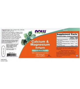 NOW Supplements, Calcium & Magnesium, 120 Softgels