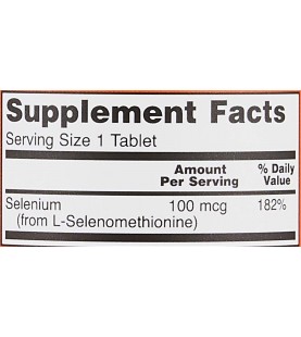 NOW Supplements, Selenium 100 mcg, 100 Tablets