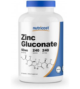 Nutricost Zinc Gluconate 240 Veggie Capsules (50mg)