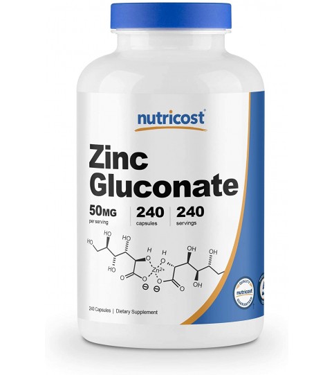 Nutricost Zinc Gluconate 240 Veggie Capsules (50mg)