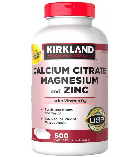 Kirkland Calcium Citrate Magnesium and Zinc, 500 Tablets