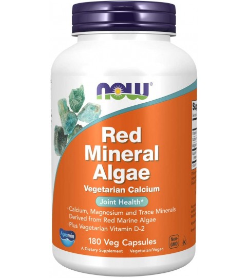 NOW Supplements, Red Mineral Algae Plus Vitamin D-2, 180 Capsules